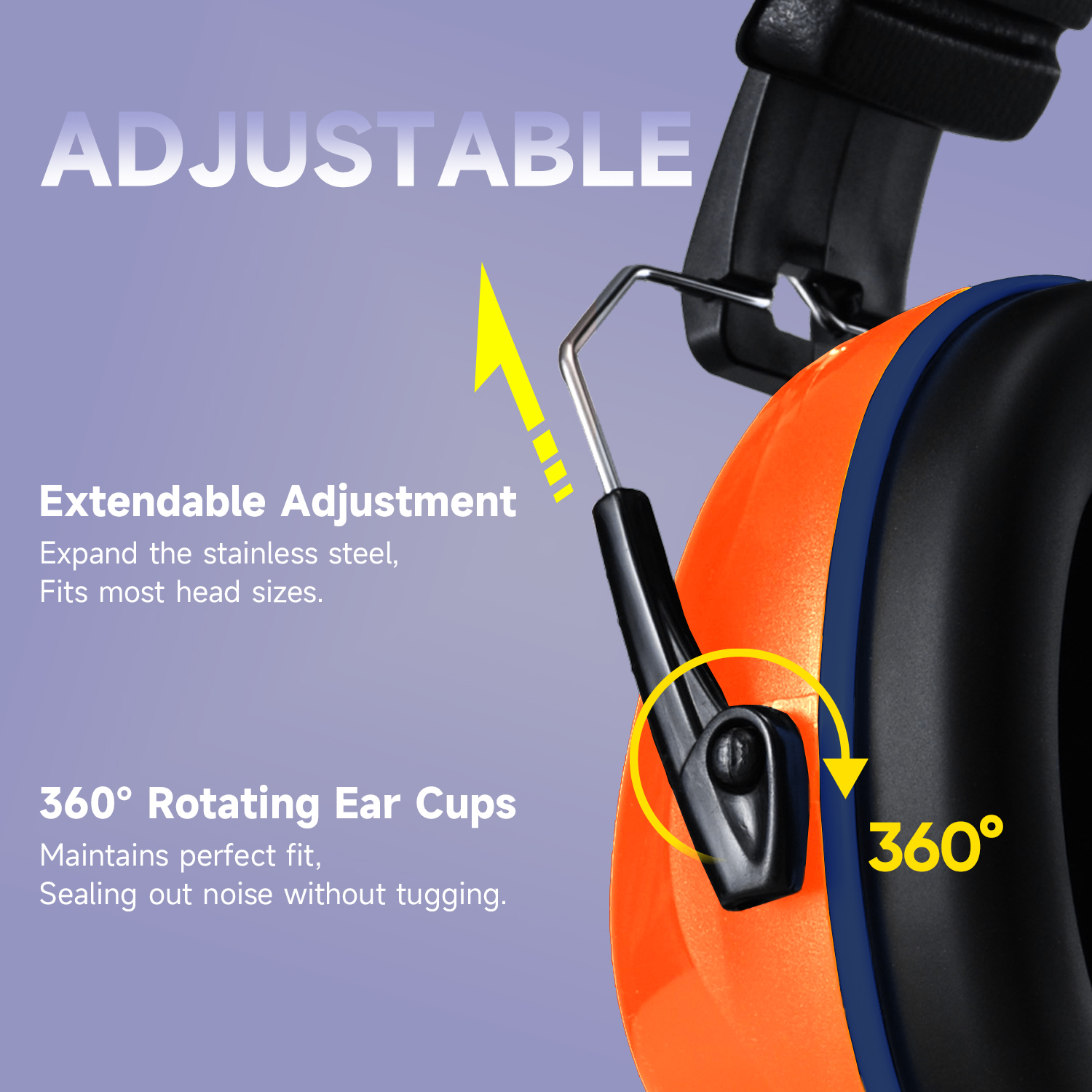 ABS 听力防护 耳罩 保护耳罩 现货产品 FM-1B 橙色
