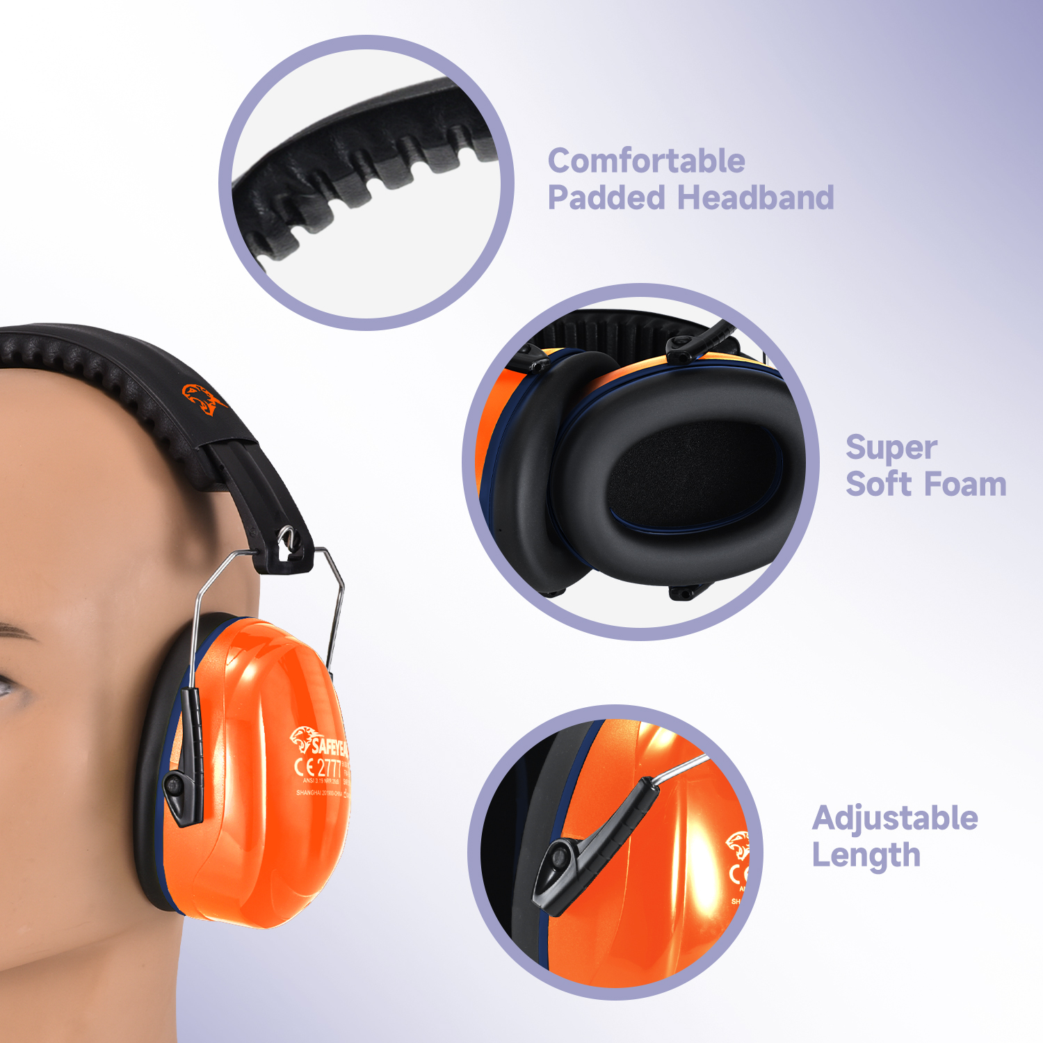ABS 听力防护 耳罩 保护耳罩 现货产品 FM-1B 橙色