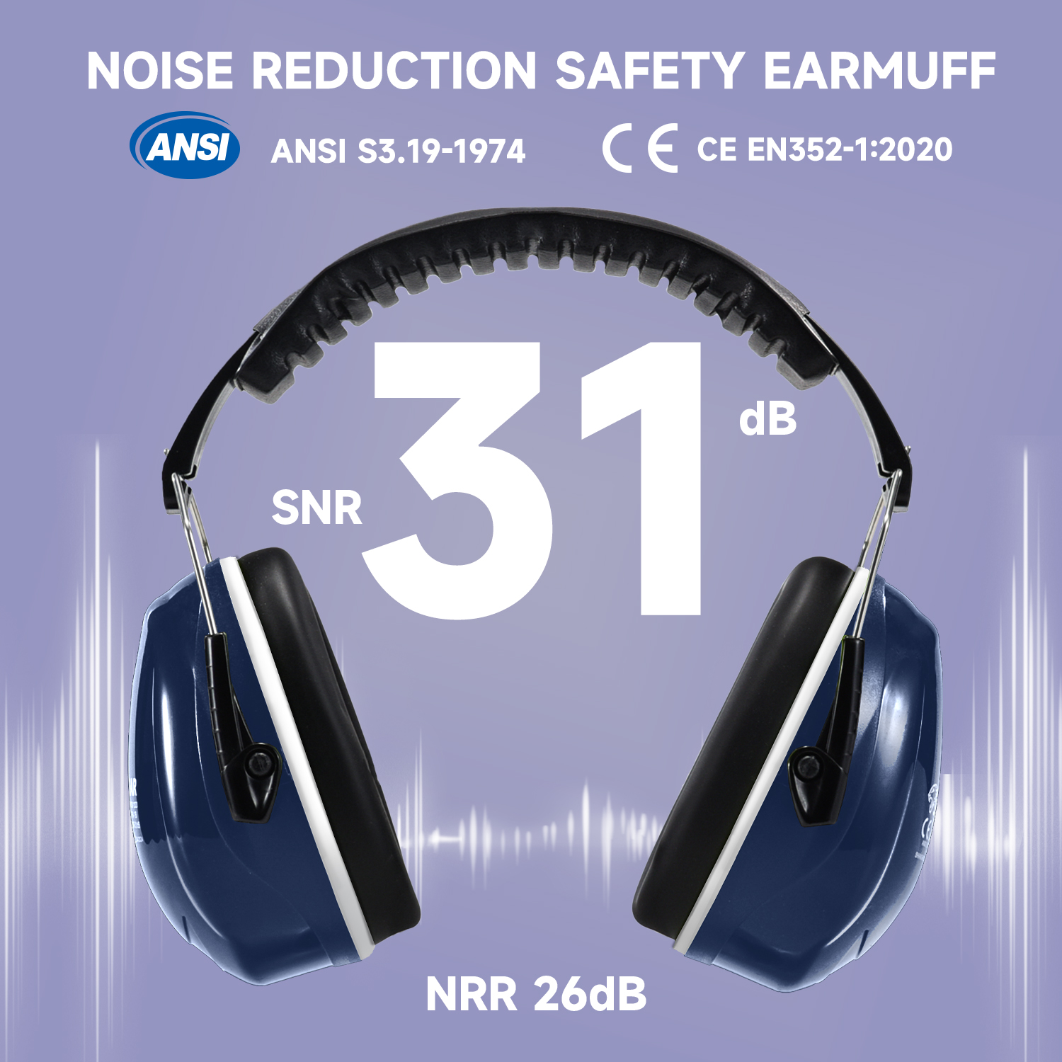 ABS 听力防护 耳罩 防护耳罩 现货产品 FM-1B 蓝色