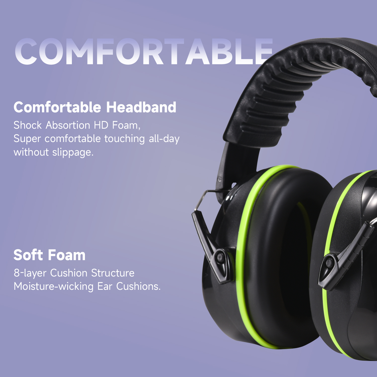ABS 听力防护 耳罩 保护耳罩 现货产品 FM-1B 绿色
