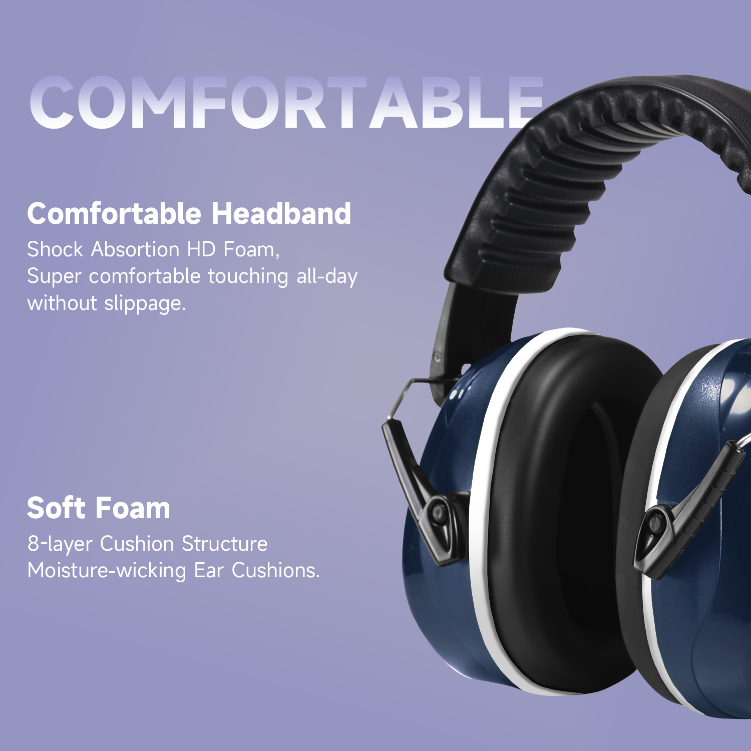 ABS 听力防护 耳罩 防护耳罩 现货产品 FM-1B 蓝色