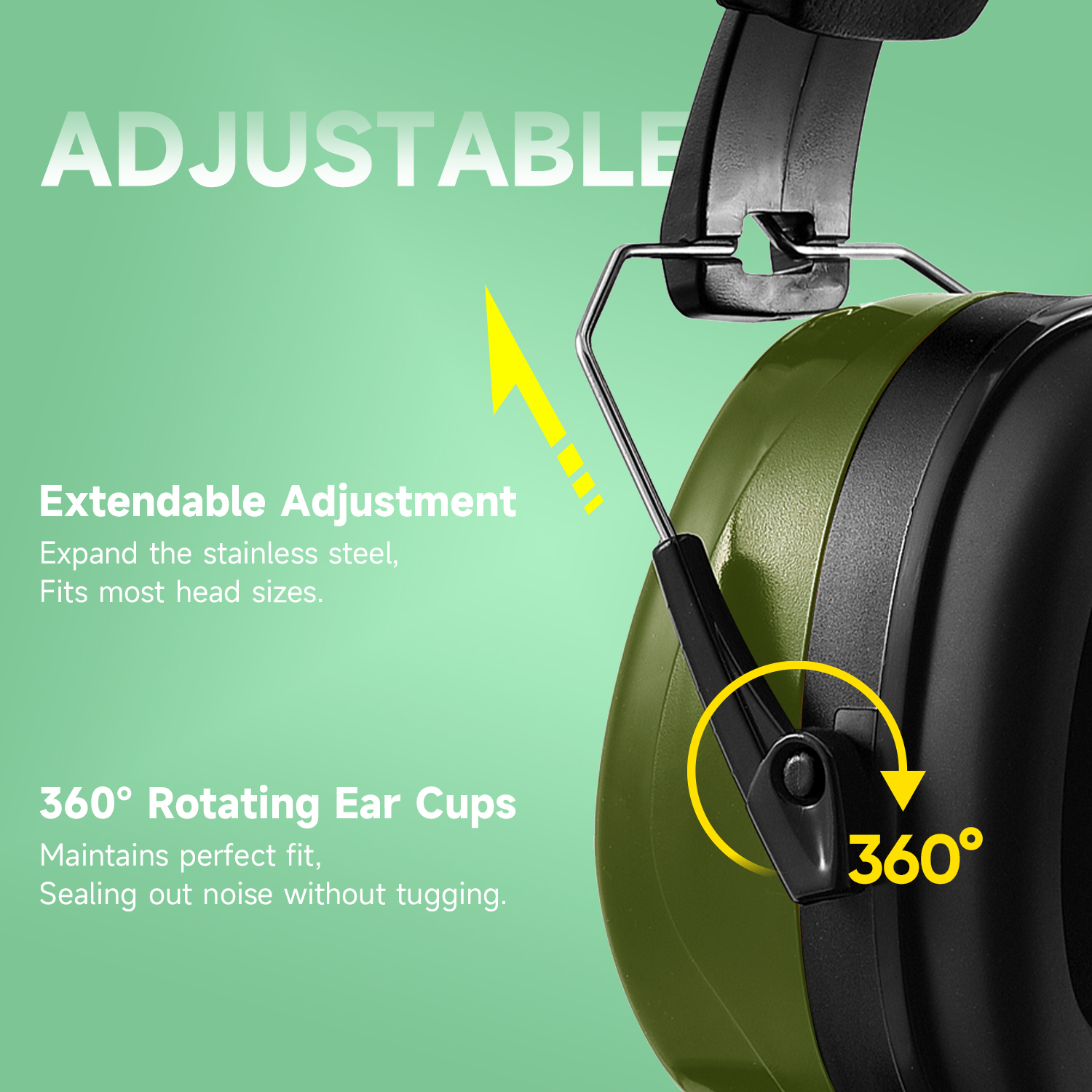现货产品 ABS 防护耳罩 EM-5002 绿色