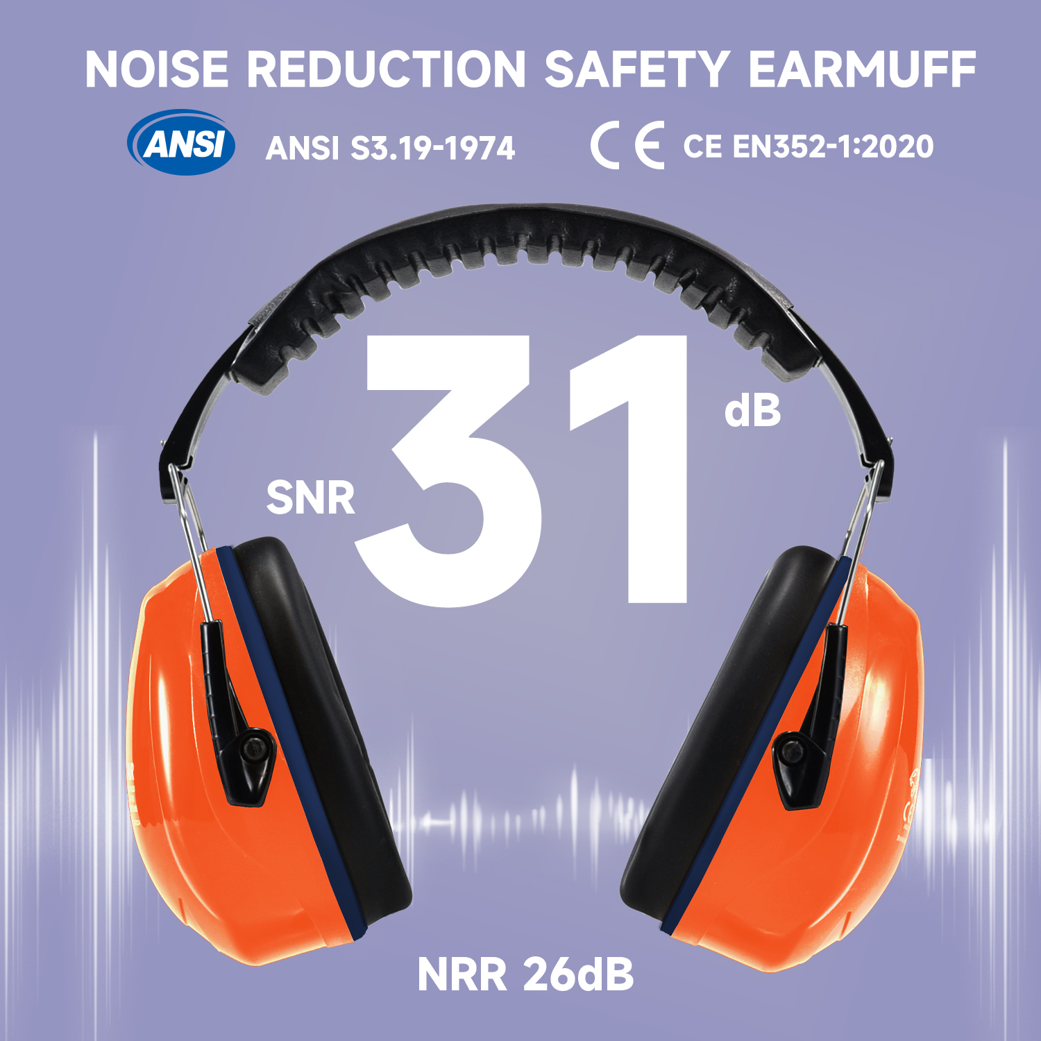 ABS 听力防护 耳罩 保护耳罩 现货产品 FM-1B 橙色