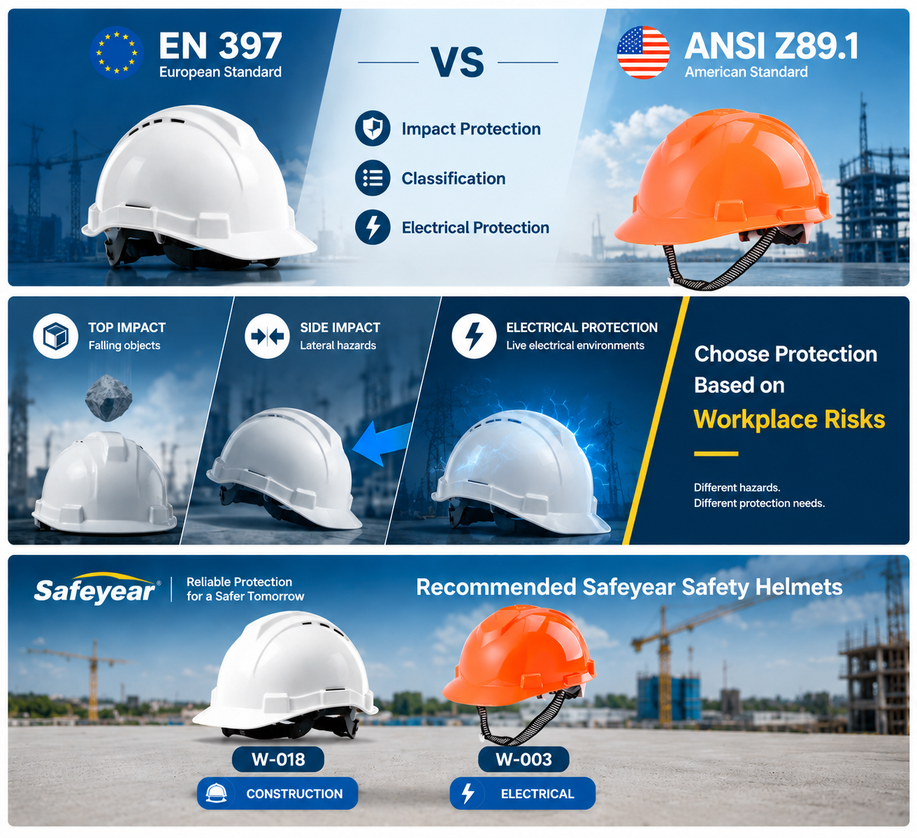 EN 397 VS ANSI Z89.1 EN 397 与 ANSI Z89.1