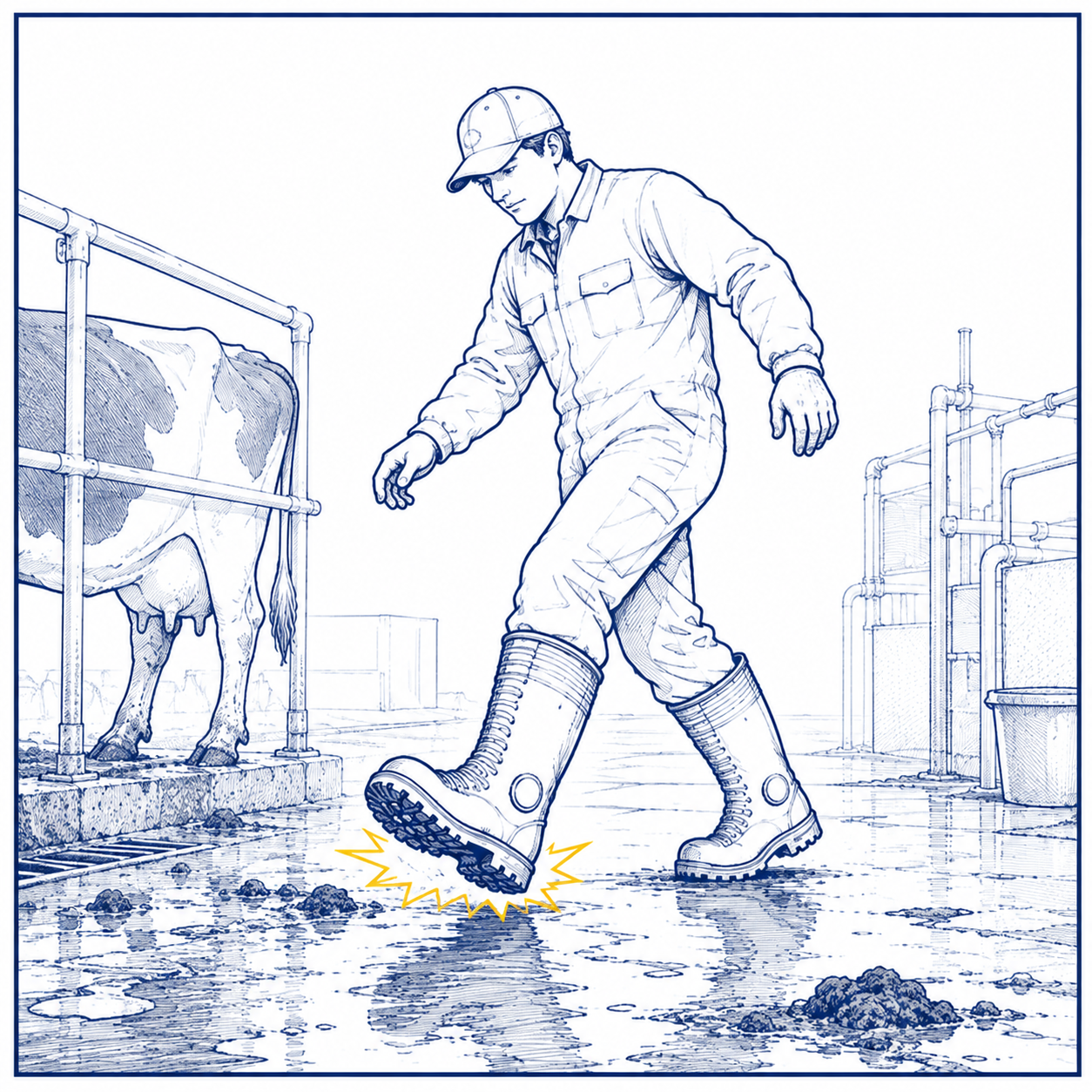Wet and Slippery Hazards in Livestock Farming 乳制品/牲畜