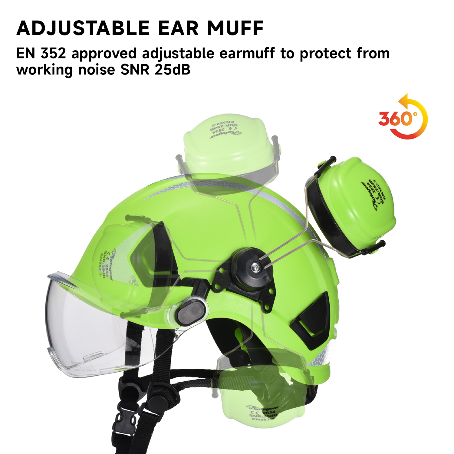 带面罩和耳罩的林业安全头盔 M-5018