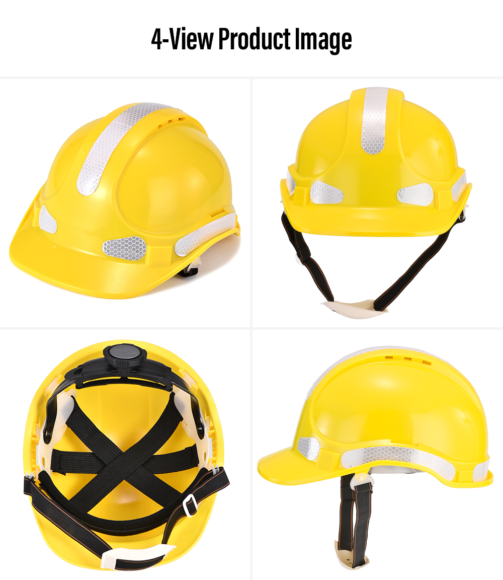 带反光条的 Hi-Vis 通风安全头盔