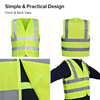 反光安全背心黄色和橙色| Hi-Vis 反光安全背心轻型工作背心 EN ISO 20471