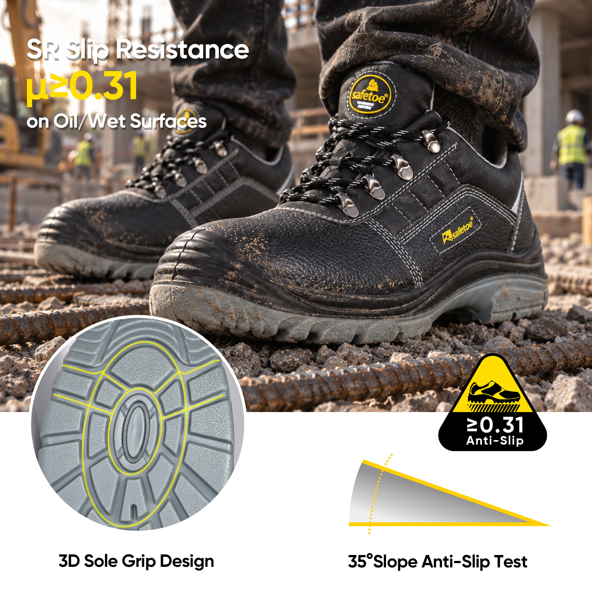 轻质 S3 钢头安全鞋 | L-7163 WorkShield 专业版