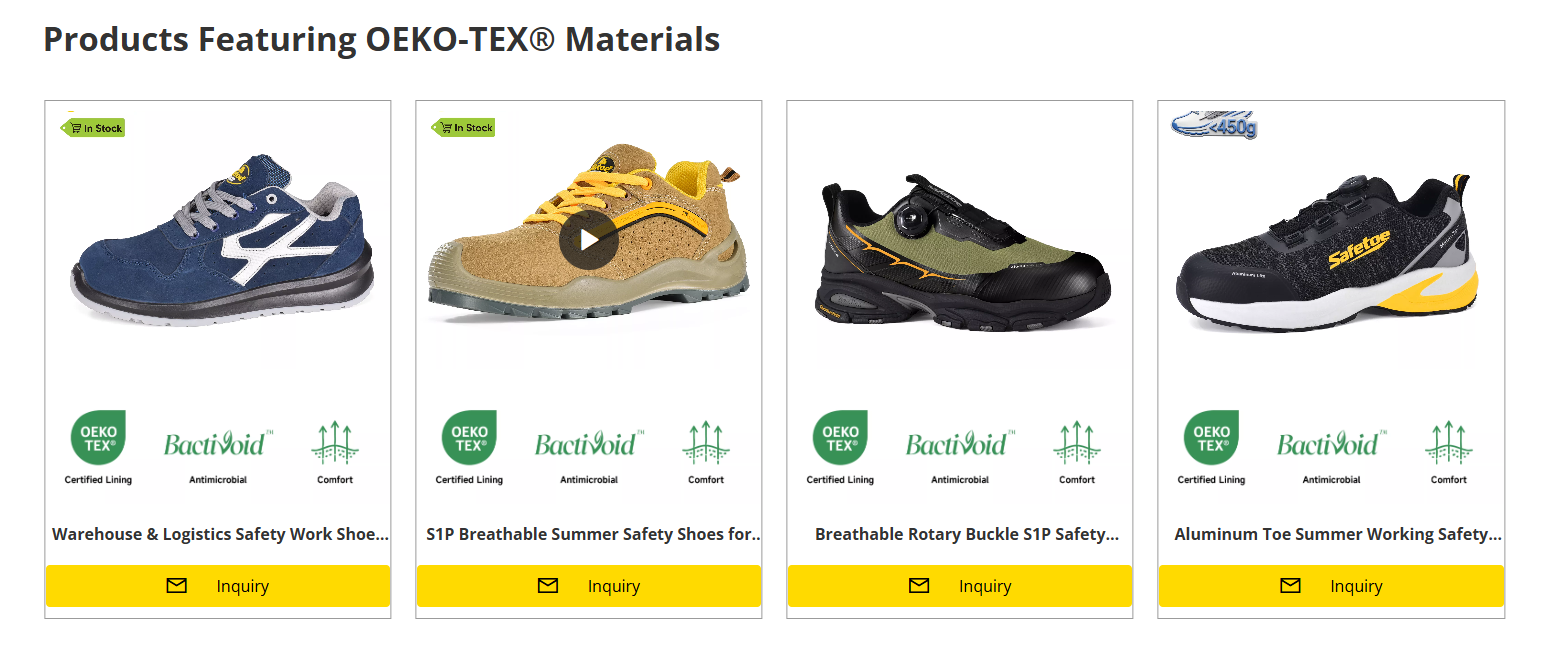 四款 SAFETOE 安全鞋采用 OEKO-TEX&reg; 认证衬里、抗菌材料和舒适技术