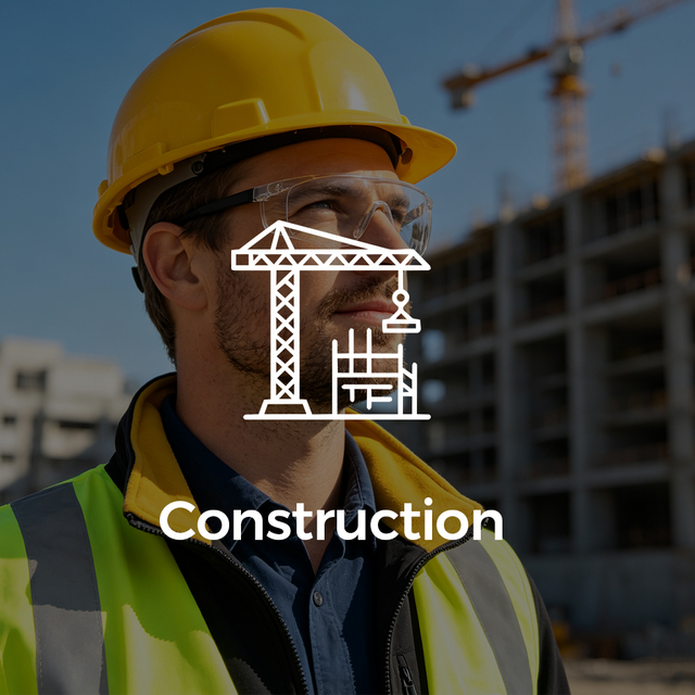 建筑工人的建筑安全帽和工作现场保护