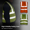 反光安全背心黄色和橙色| Hi-Vis 反光安全背心轻型工作背心 EN ISO 20471
