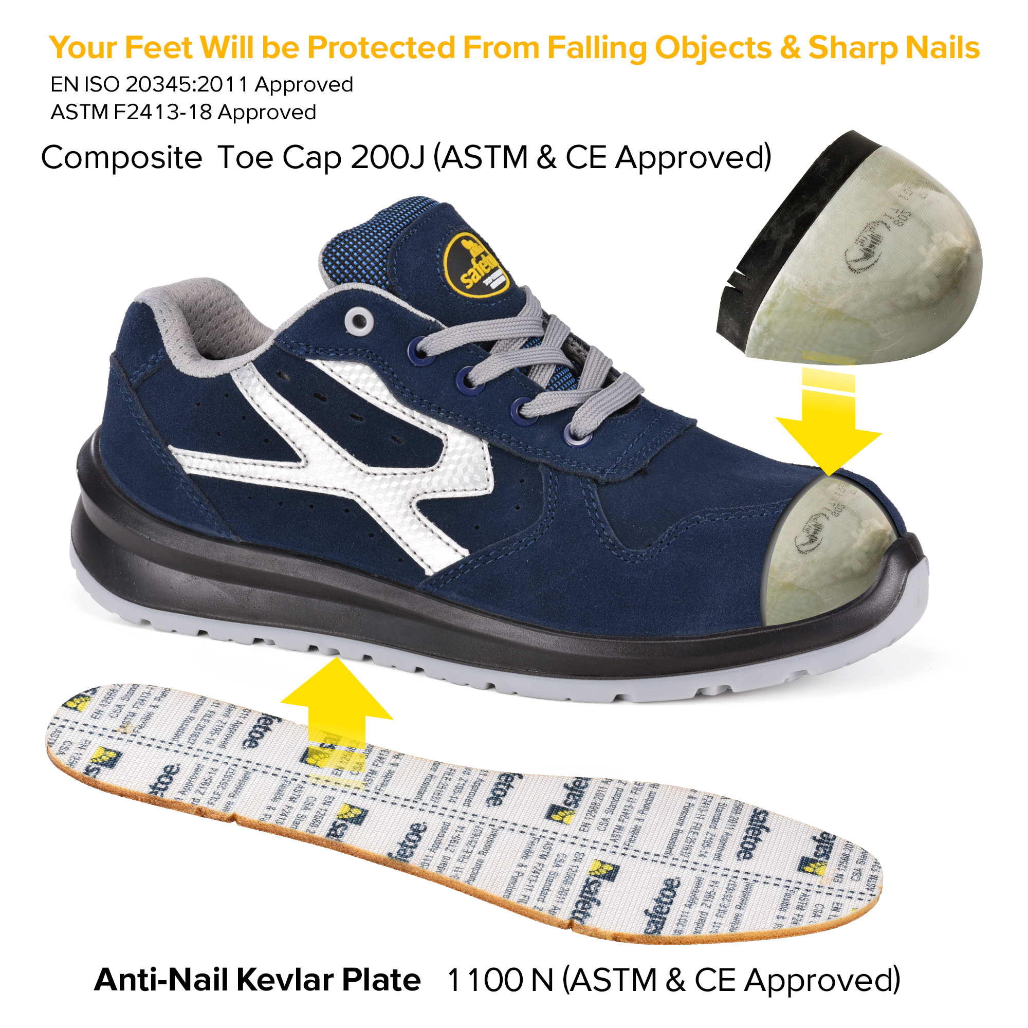 L-7328-composite toe safety shoes kevlar shoes L-7328-复合趾安全鞋凯夫拉鞋